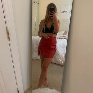 Faux leather skirt